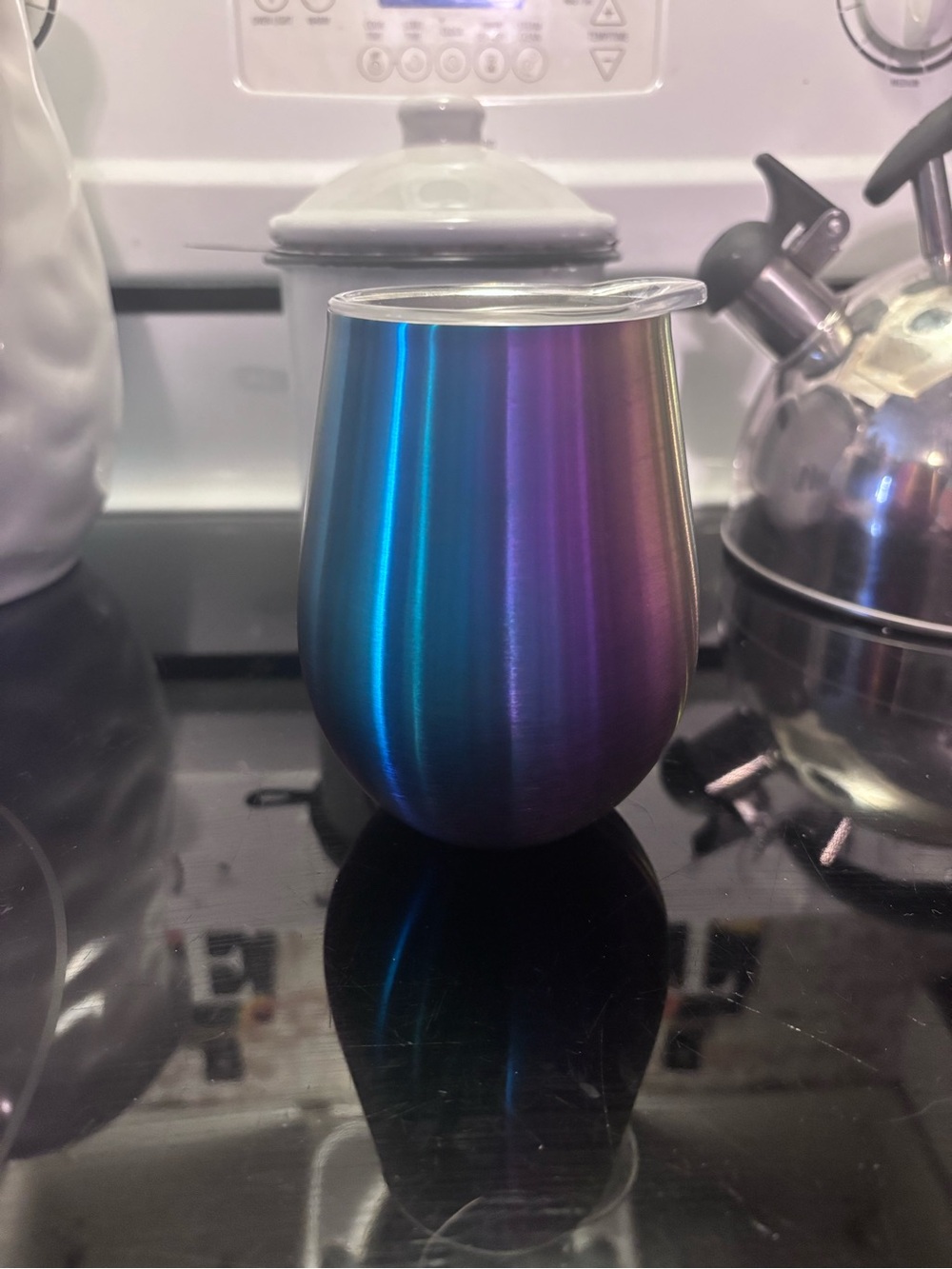 Iridescent Stainless Steel Wine Tumbler - Blue/Purple